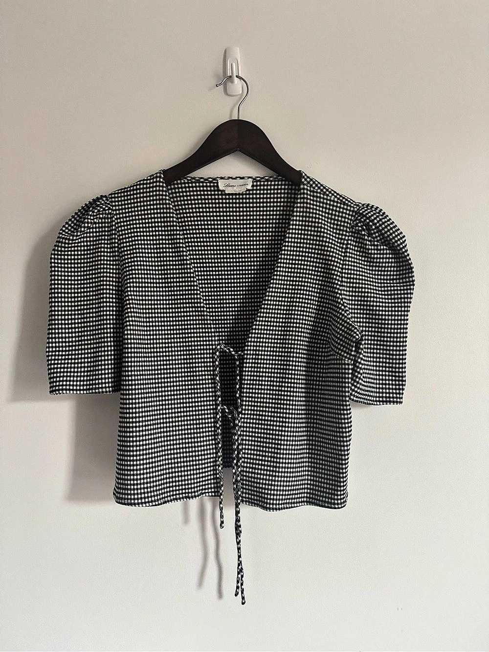 Lovers + Friends Liam Crop Top Gingham Top in Black & White